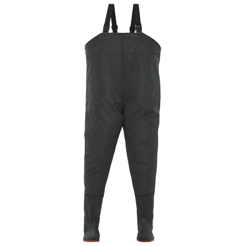 vidaXL Wading Pants with Boots Green Size 44