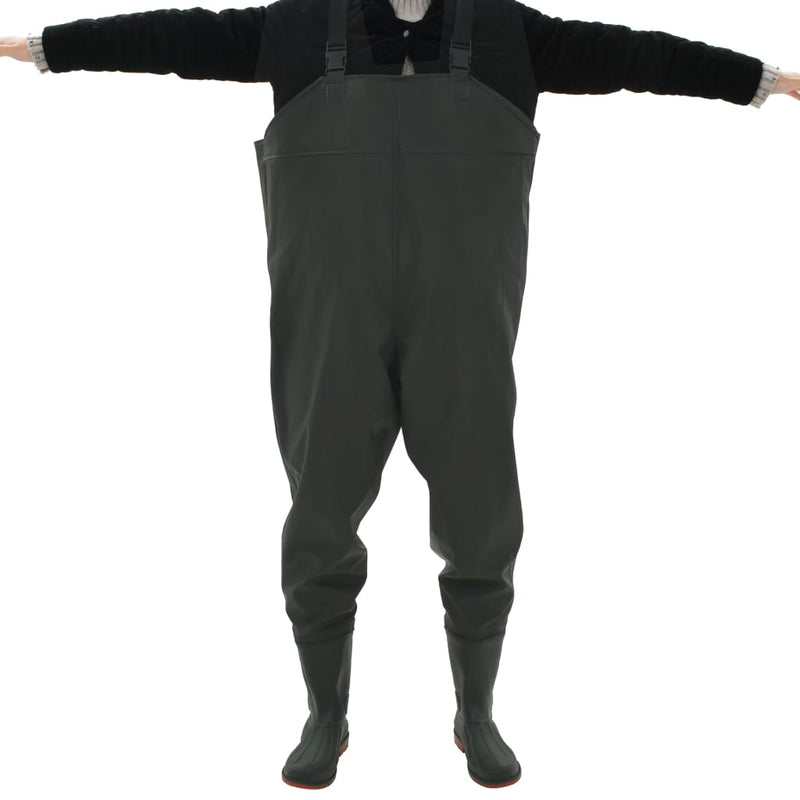 vidaXL Wading Pants with Boots Green Size 44