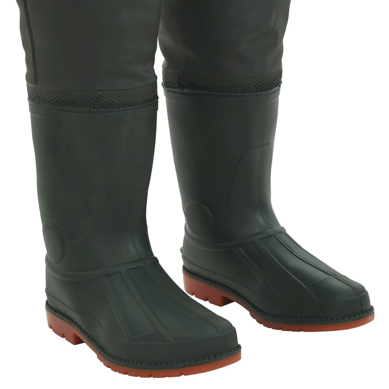 vidaXL Wading Pants with Boots Green Size 44