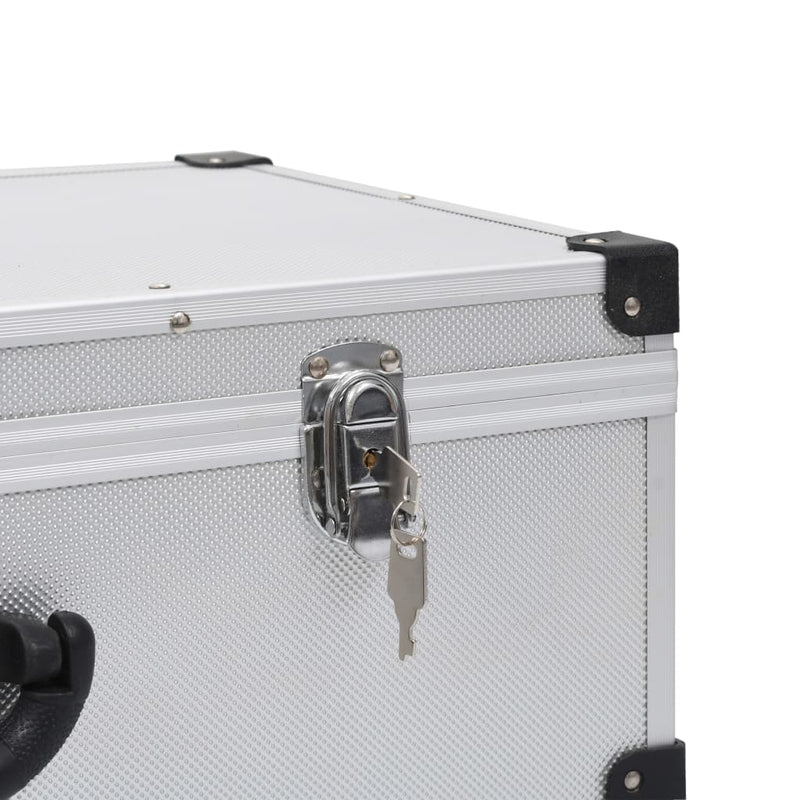 vidaXL CD Case for 80 CDs Aluminium ABS Silver