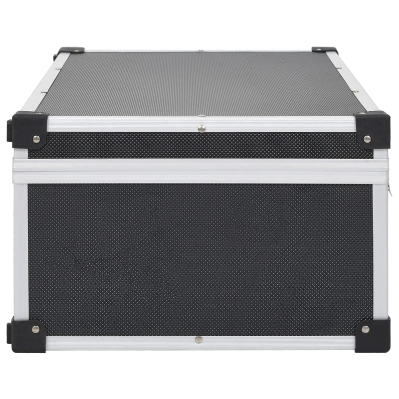 vidaXL CD Case for 80 CDs Aluminium ABS Black