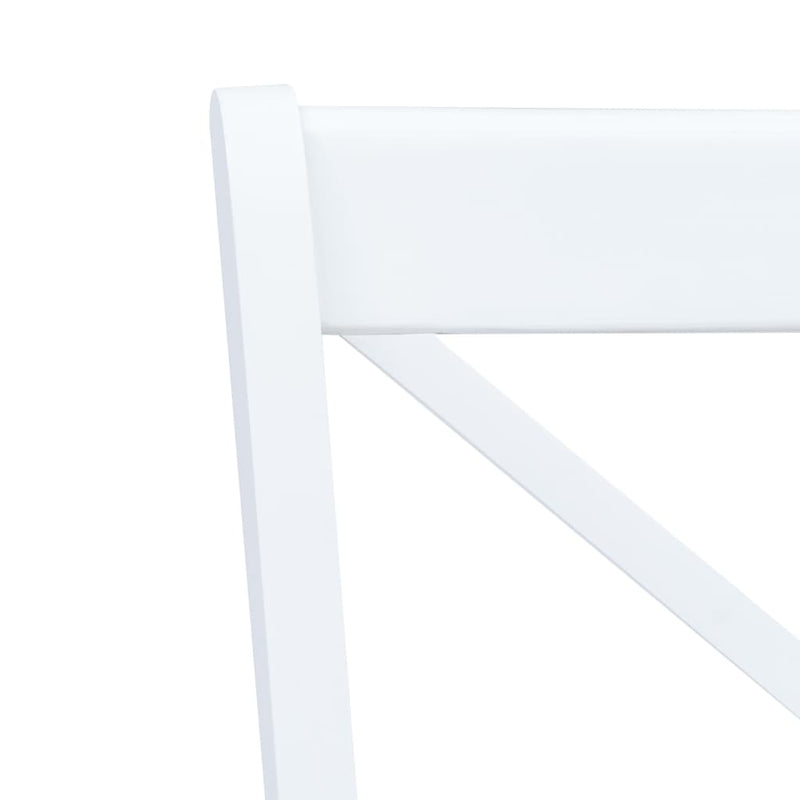 vidaXL Dining Chairs 4 pcs White and Light Wood Solid Rubber Wood