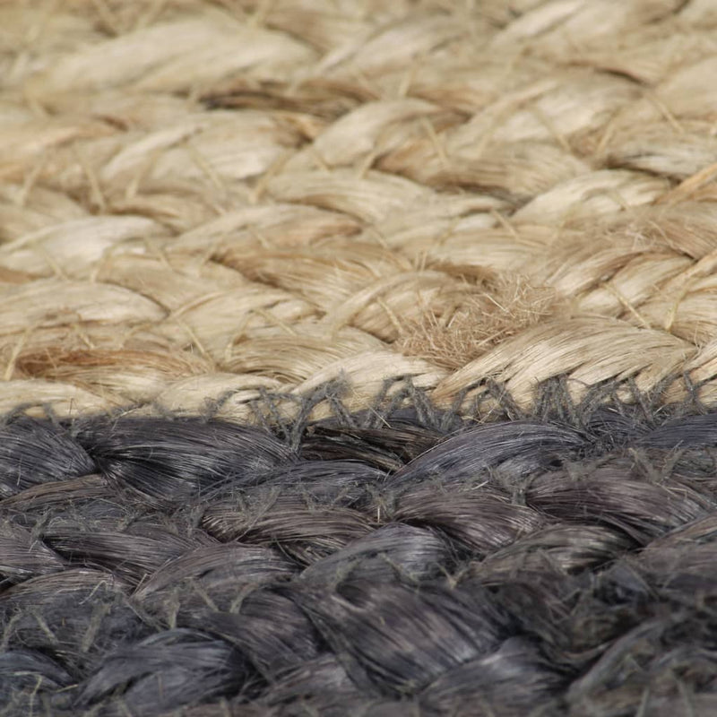 vidaXL Handmade Rug Jute with Dark Grey Border 90 cm