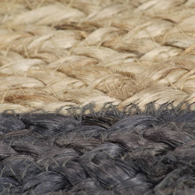 vidaXL Handmade Rug Jute with Dark Grey Border 120 cm