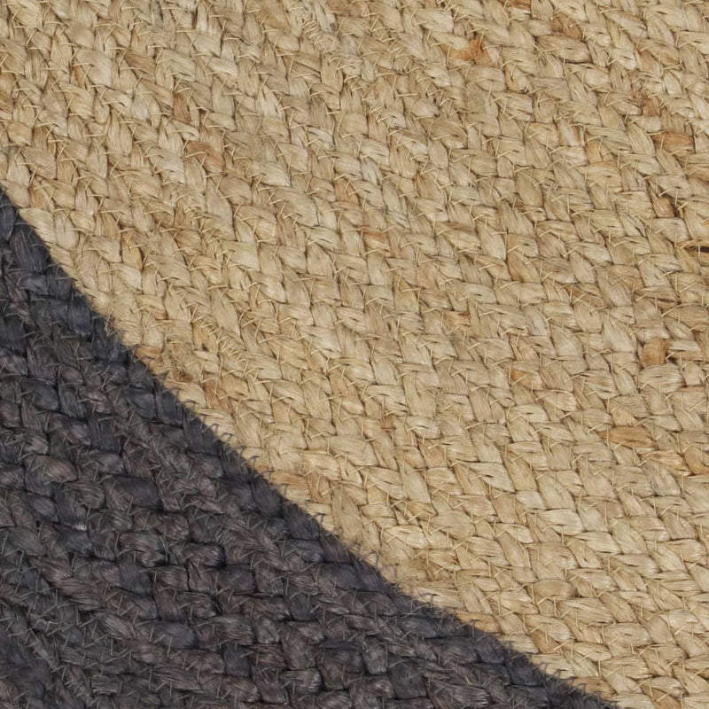 vidaXL Handmade Rug Jute with Dark Grey Border 150 cm