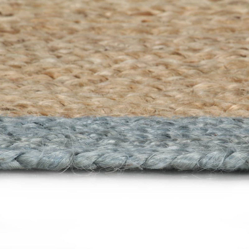 Handmade Rug Jute with Olive Green Border 120 cm