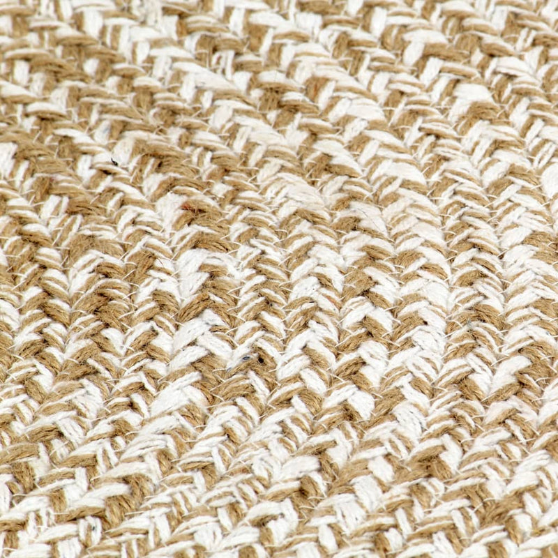 Handmade Rug Jute White and Natural 120 cm