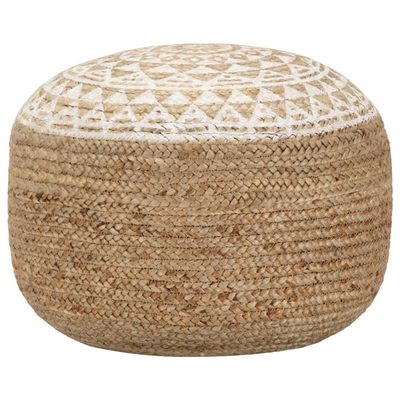 vidaXL Handmade Pouffe White 45x30 cm Jute