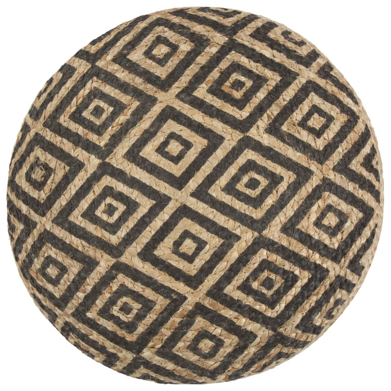 vidaXL Handmade Pouffe Black 45x30 cm Jute
