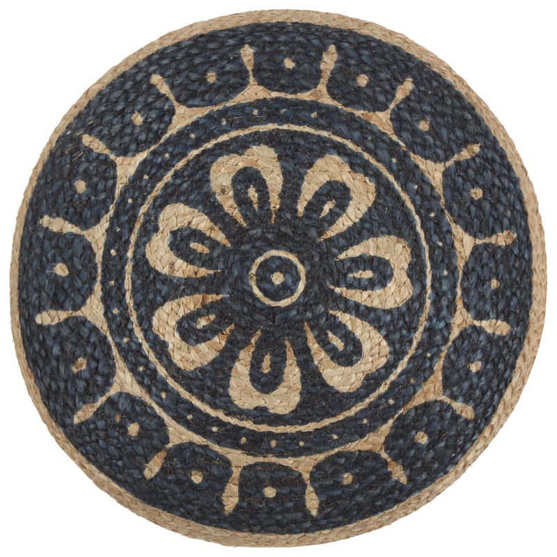 vidaXL Handmade Pouffe Blue 45x30 cm Jute