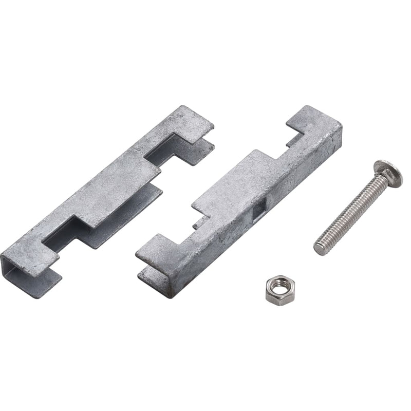 vidaXL Garden U Mat Connector 10 Sets Silver