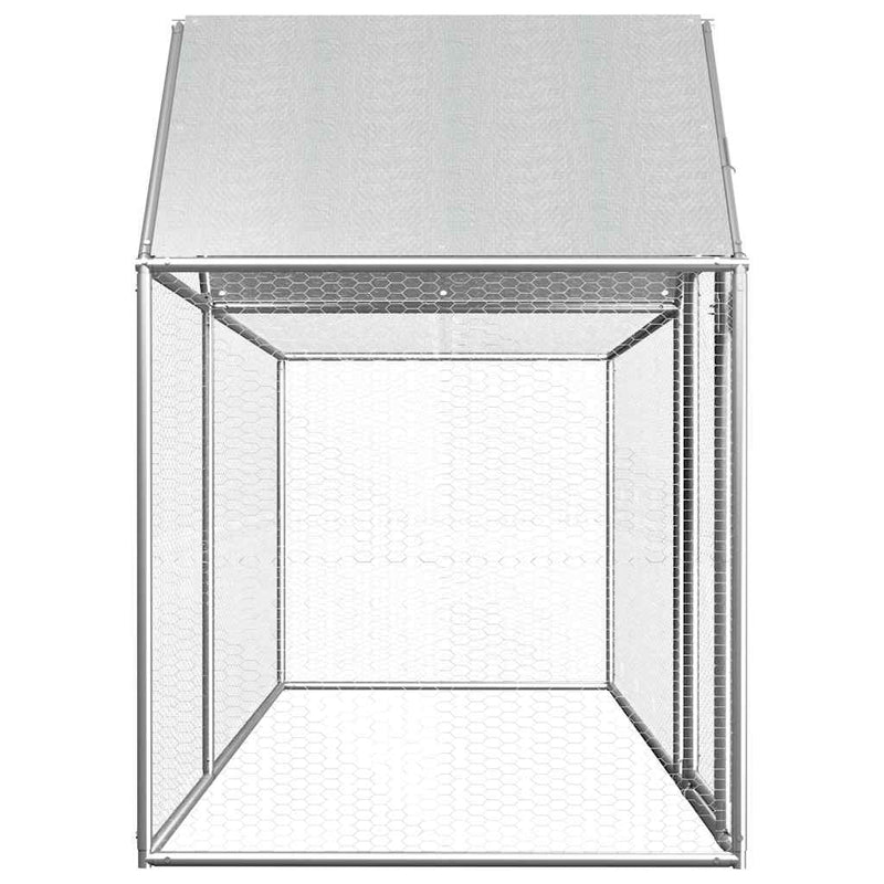 vidaXL Chicken Coop 3x1x1.5 m Galvanised Steel