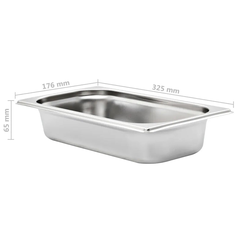 Gastronorm Containers 8 pcs GN 1/3 65 mm Stainless Steel