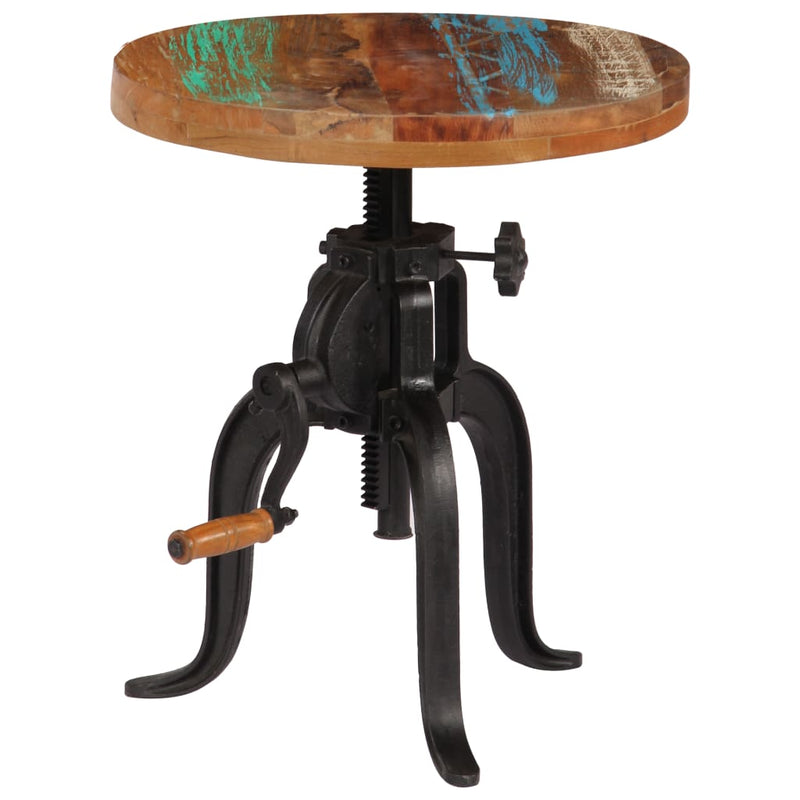 vidaXL Side Table 45x(45-62) cm Solid Reclaimed Wood and Cast Iron