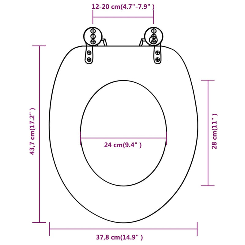vidaXL Toilet Seats with Lids 2 pcs MDF Old Wood
