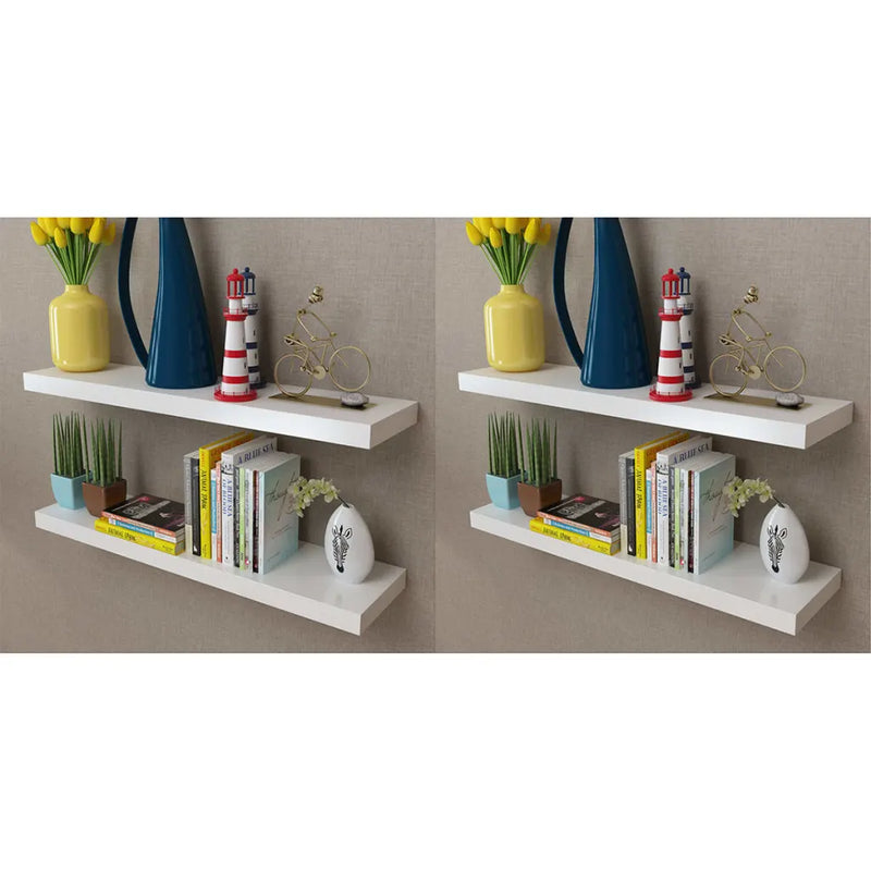 Wall Shelves 4 pcs White 80 cm