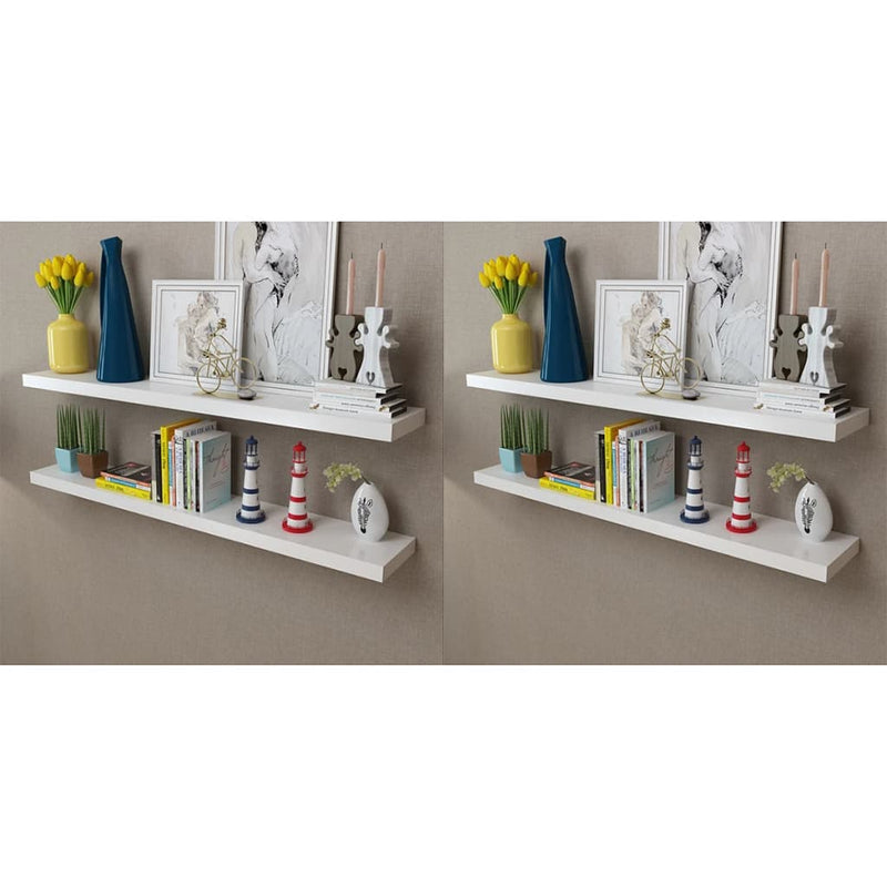 vidaXL Wall Shelves 4 pcs White 120 cm