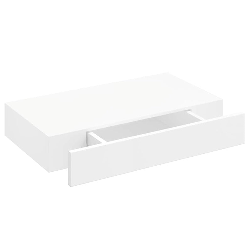 vidaXL Floating Wall Shelves with Drawers 2 pcs White 48 cm