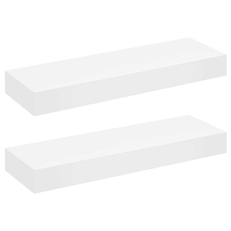 vidaXL Floating Wall Shelves with Drawers 2 pcs White 80 cm