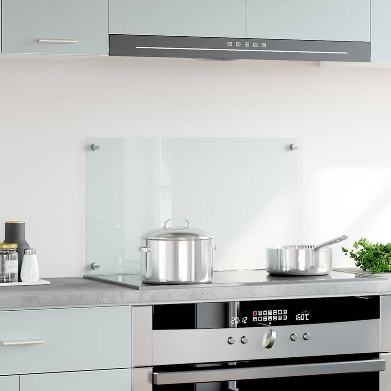 vidaXL Kitchen Backsplash Transparent 70x40 cm Tempered Glass