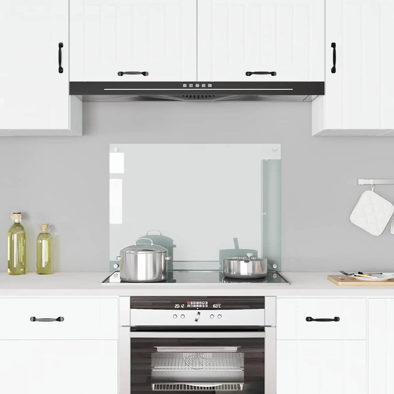 vidaXL Kitchen Backsplash Transparent 80x60 cm Tempered Glass