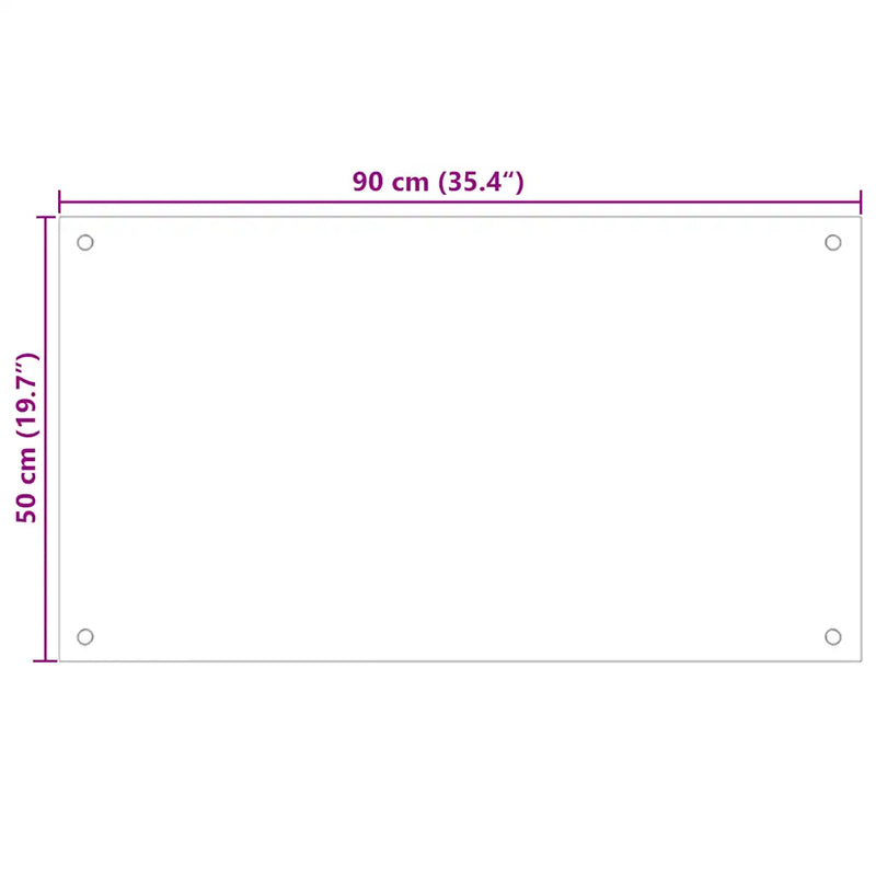 Kitchen Backsplash Transparent 90x50 cm Tempered Glass