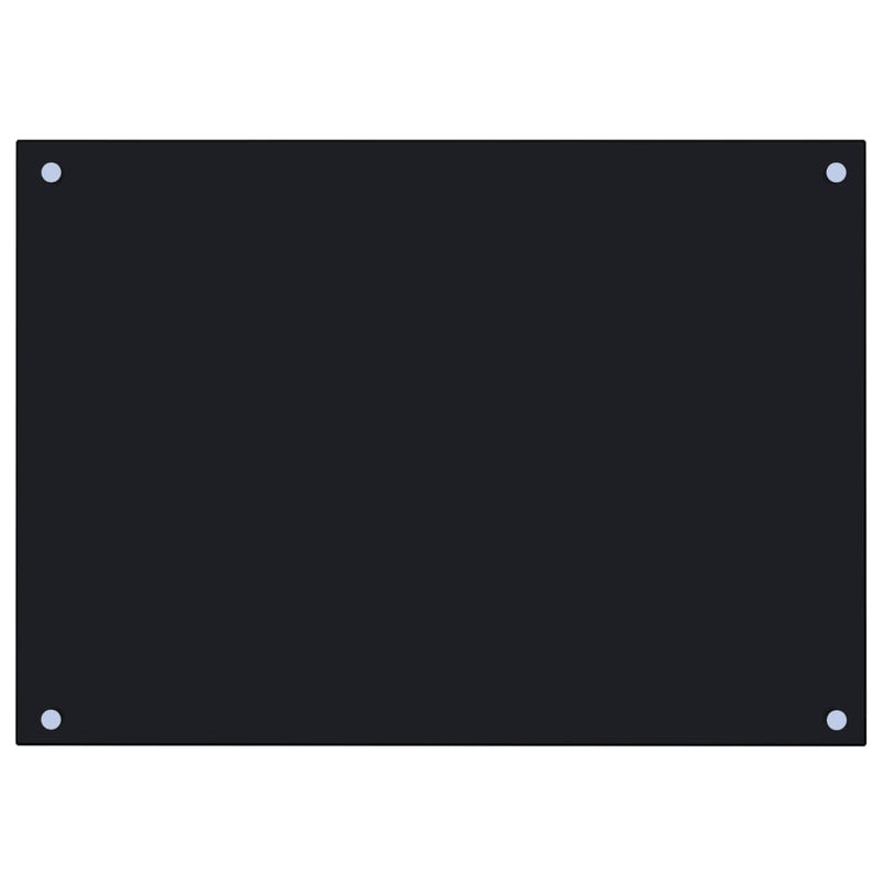 vidaXL Kitchen Backsplash Black 70x50 cm Tempered Glass