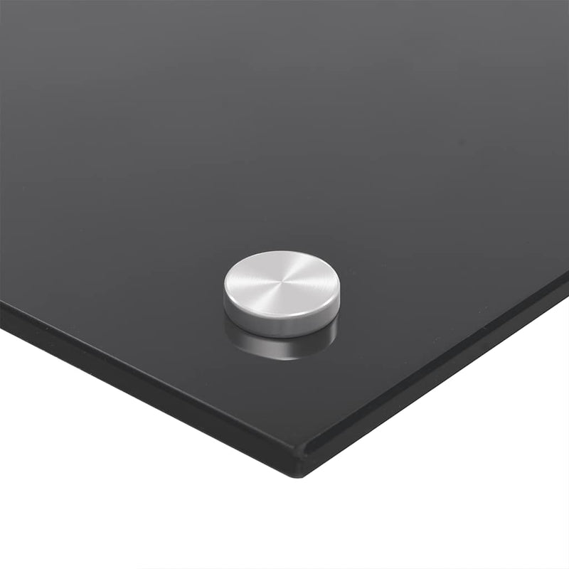 vidaXL Kitchen Backsplash Black 70x50 cm Tempered Glass