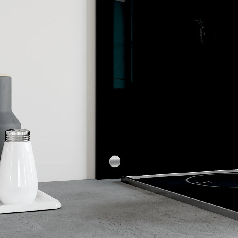 Kitchen Backsplash Black 90x50 cm Tempered Glass