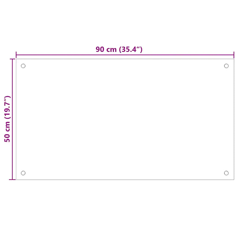 Kitchen Backsplash Black 90x50 cm Tempered Glass