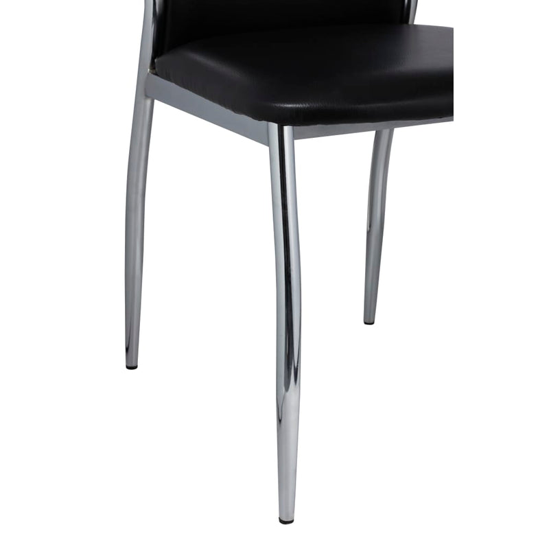 vidaXL Dining Chairs 2 pcs Black Faux Leather