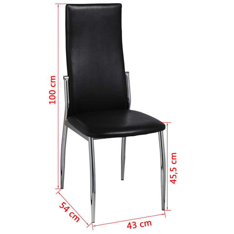 vidaXL Dining Chairs 2 pcs Black Faux Leather