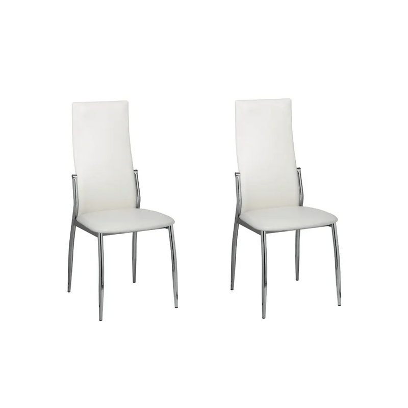 Dining Chairs 2 pcs White Faux Leather