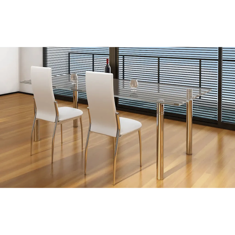 Dining Chairs 2 pcs White Faux Leather
