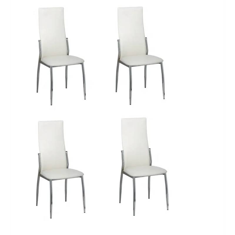 Dining Chairs 4 pcs White Faux Leather