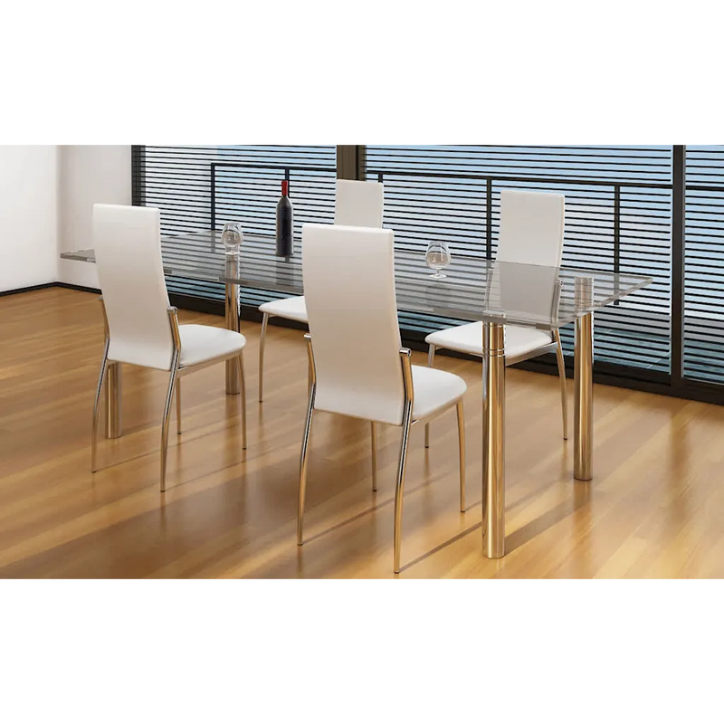 Dining Chairs 4 pcs White Faux Leather