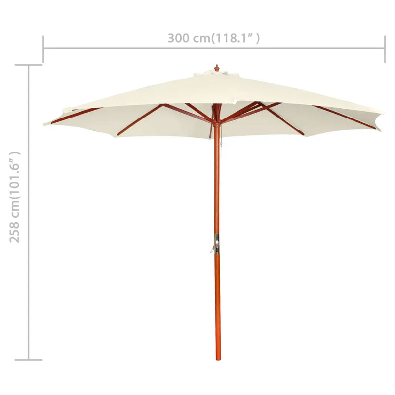 Garden Parasol 300x258 cm Sand White