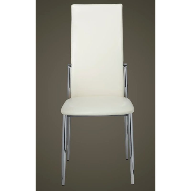 vidaXL Dining Chairs 6 pcs White Faux Leather