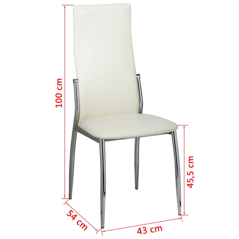 Dining Chairs 6 pcs White Faux Leather