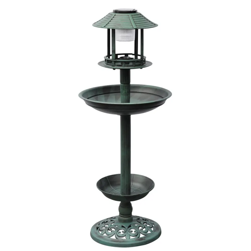 Bird Bath/ Feeder with Solar Light