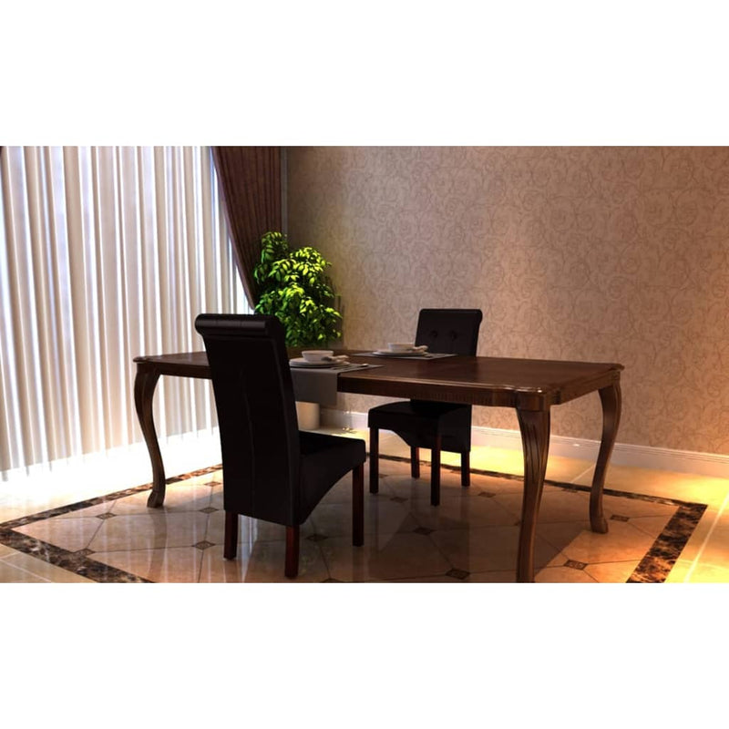 vidaXL Dining Chairs 2 pcs Brown Faux Leather