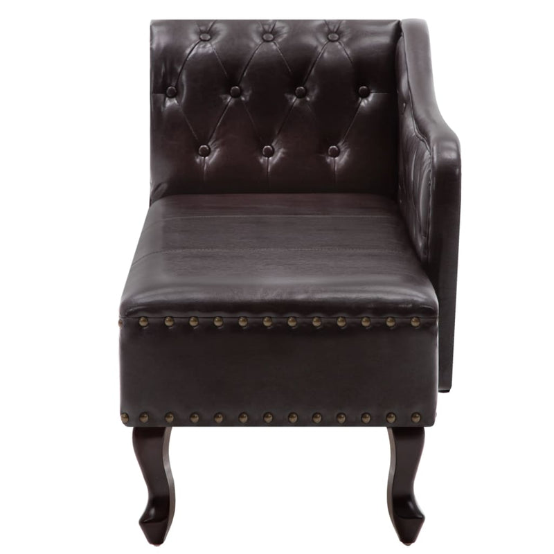 vidaXL Chaise Longue Dark Brown Faux Leather