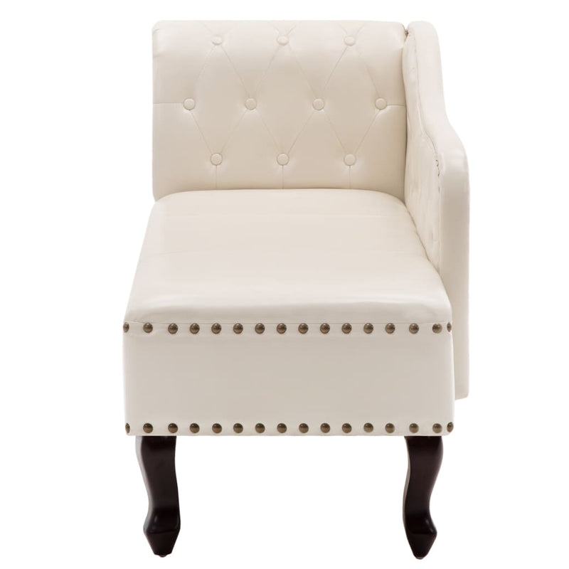 vidaXL Chaise Longue Cream White Faux Leather