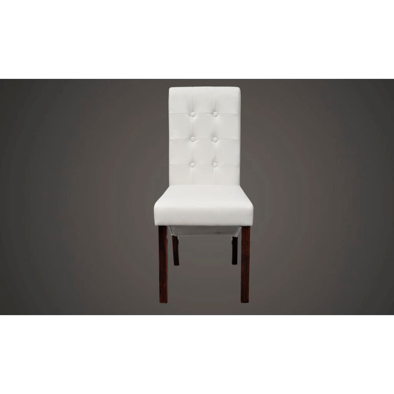 Dining Chairs 6 pcs White Faux Leather