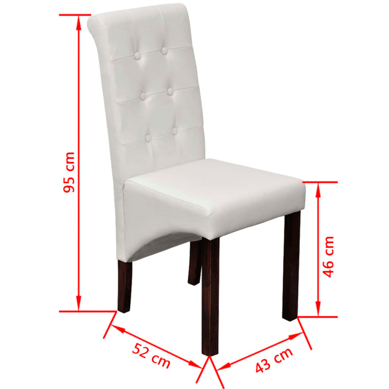 Dining Chairs 6 pcs White Faux Leather
