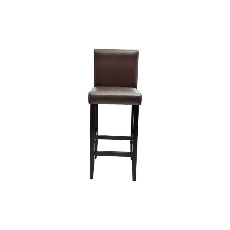 Bar Stools 2 pcs Dark Brown Faux Leather