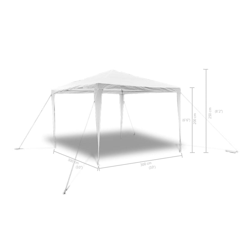 Pyramid-Roof Garden Gazebo Pavilion 3 x 3 m