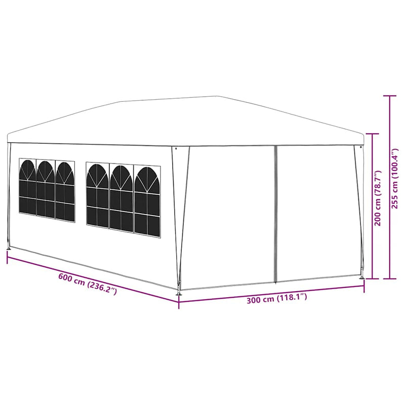 vidaXL Party Tent 3x6 m White