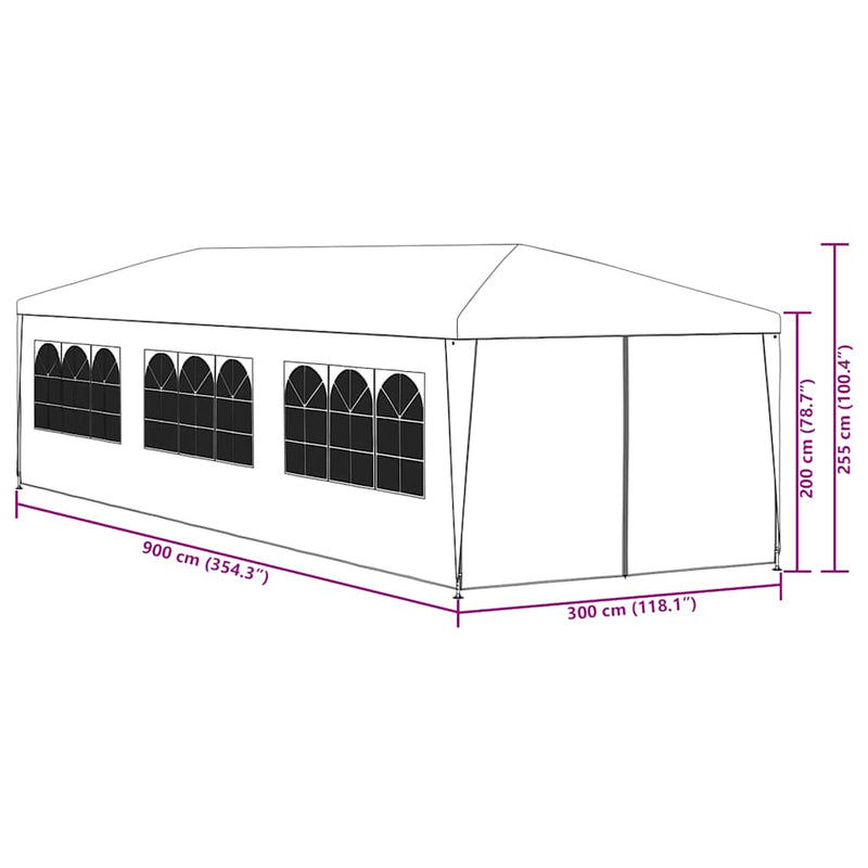 vidaXL vidaXL Party Tent 3x9 m White