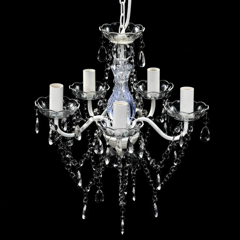 vidaXL Chandelier 5 Bulbs Transparent